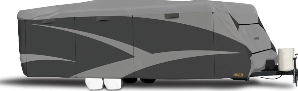 ADCO Designer SFS Aquashed Travel Trailer RV Cover 20'1"-22' Gray (ADO52241)