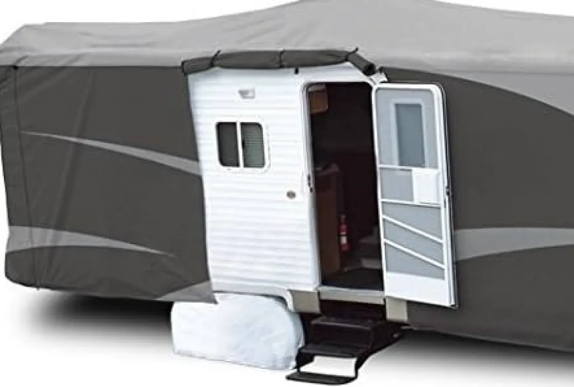 ADCO Designer SFS Aquashed Travel Trailer RV Cover 20'1"-22' Gray (ADO52241)