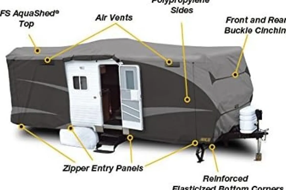 ADCO Designer SFS Aquashed Travel Trailer RV Cover 26'1"-28' 6" Gray (ADO52244)