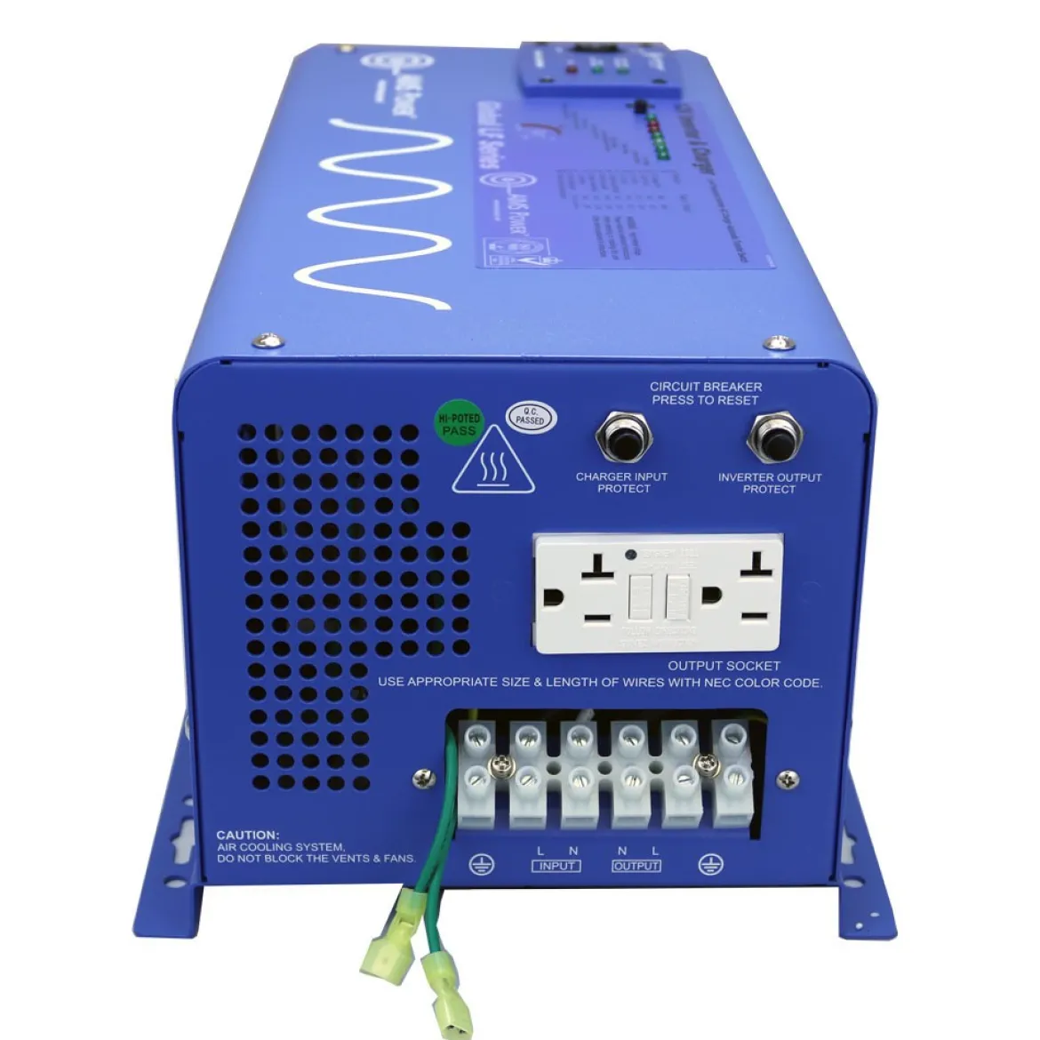 AIMS Power 2000 Watt Pure Sine Inverter Charger (PICOGLF20W12V120VR)