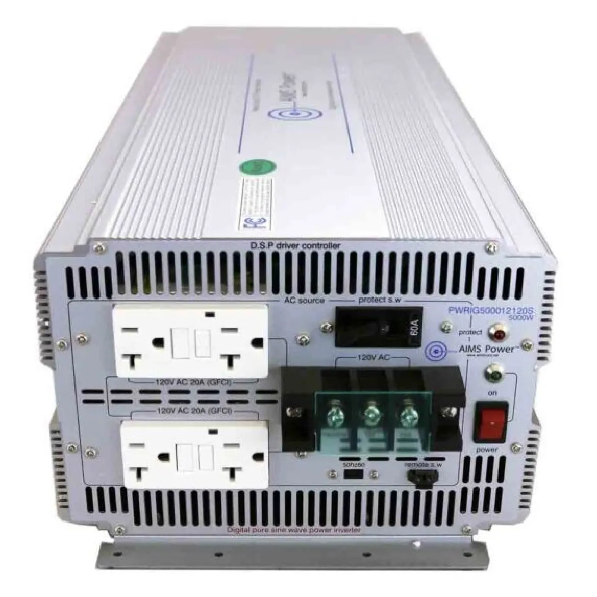 Aims Power 5000 Watt Pure Sine Power Inverter Kit (KITPWRIG500012)