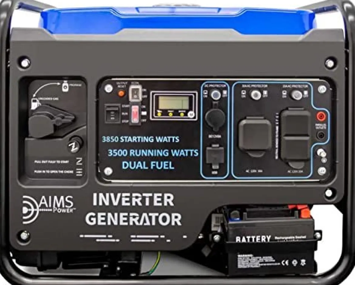 AIMS Power Dual Fuel Inverter Generator Clean Pure Power (GEN3850W120VD)