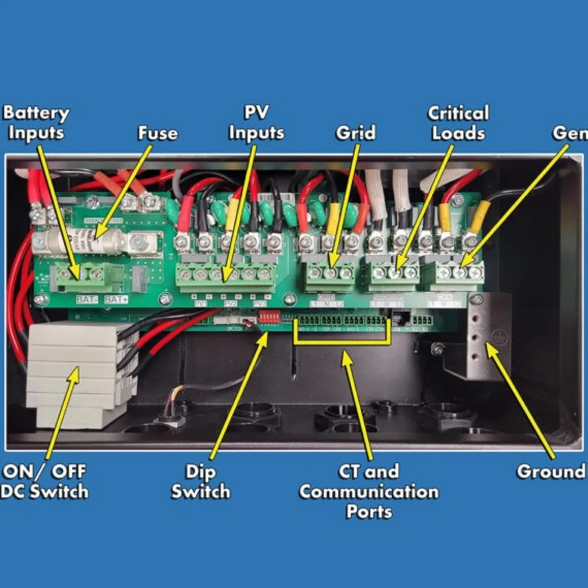 Aims Power Kit Hybrid Pure Sine Inverter & Lithium Battery Cabinet - 9.6 Kw Output 15 Kw Solar Capacity (KITHY96230BAT)