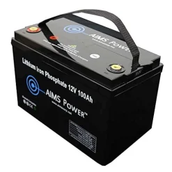 AIMS Power 12V 100Ah Lithium Battery with Bluetooth Monitoring (LFP12V100B)