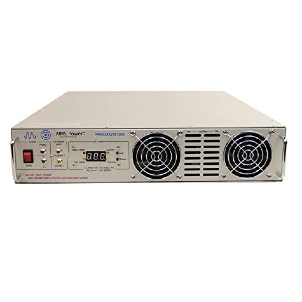 AIMS Power 2000W DC Rack Mount Inverter 48V Continuous Power (PRM2000W48120S)
