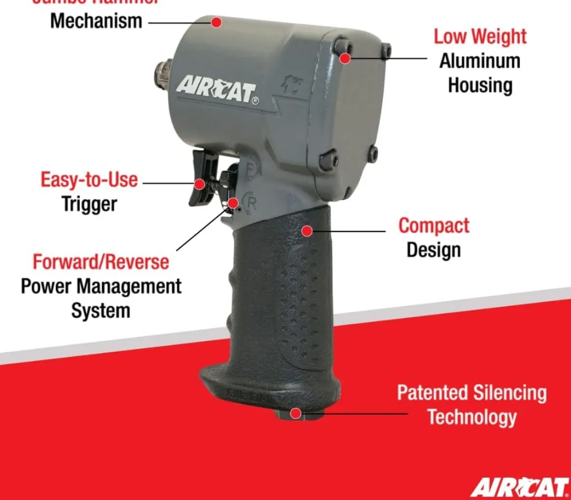 AIRCAT 1/2" Stubby Impact Wrench (1057-TH)