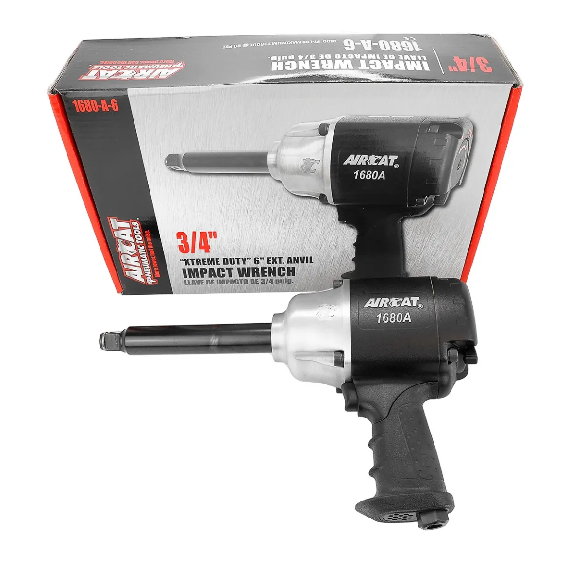 Aircat 3/4" Xtreme Duty Twin Hammer Impact Wrench with 6" Anvil (1680-A-6)