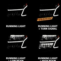 Anzo USA 15-20 Tahoe/Suburban Black Plank Style Headlights (ANZ111478)