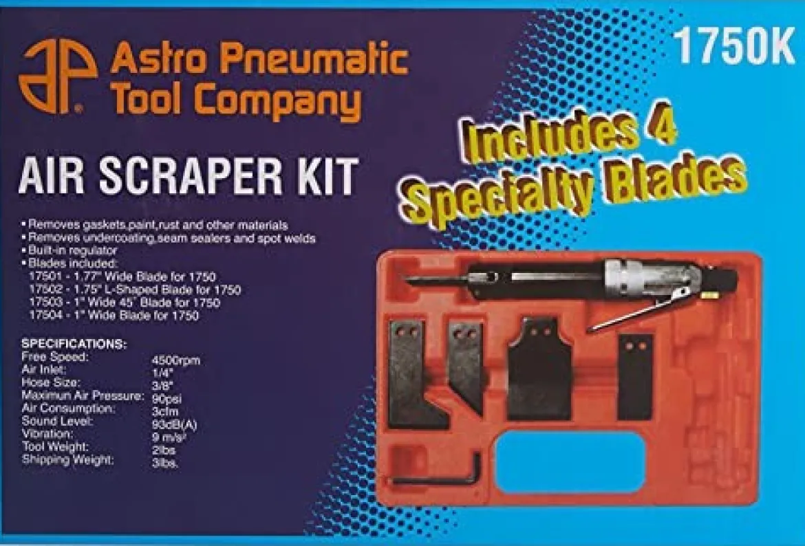 Astro Pneumatic Air Scraper Kit with 4 Specialty Blades (1750K)