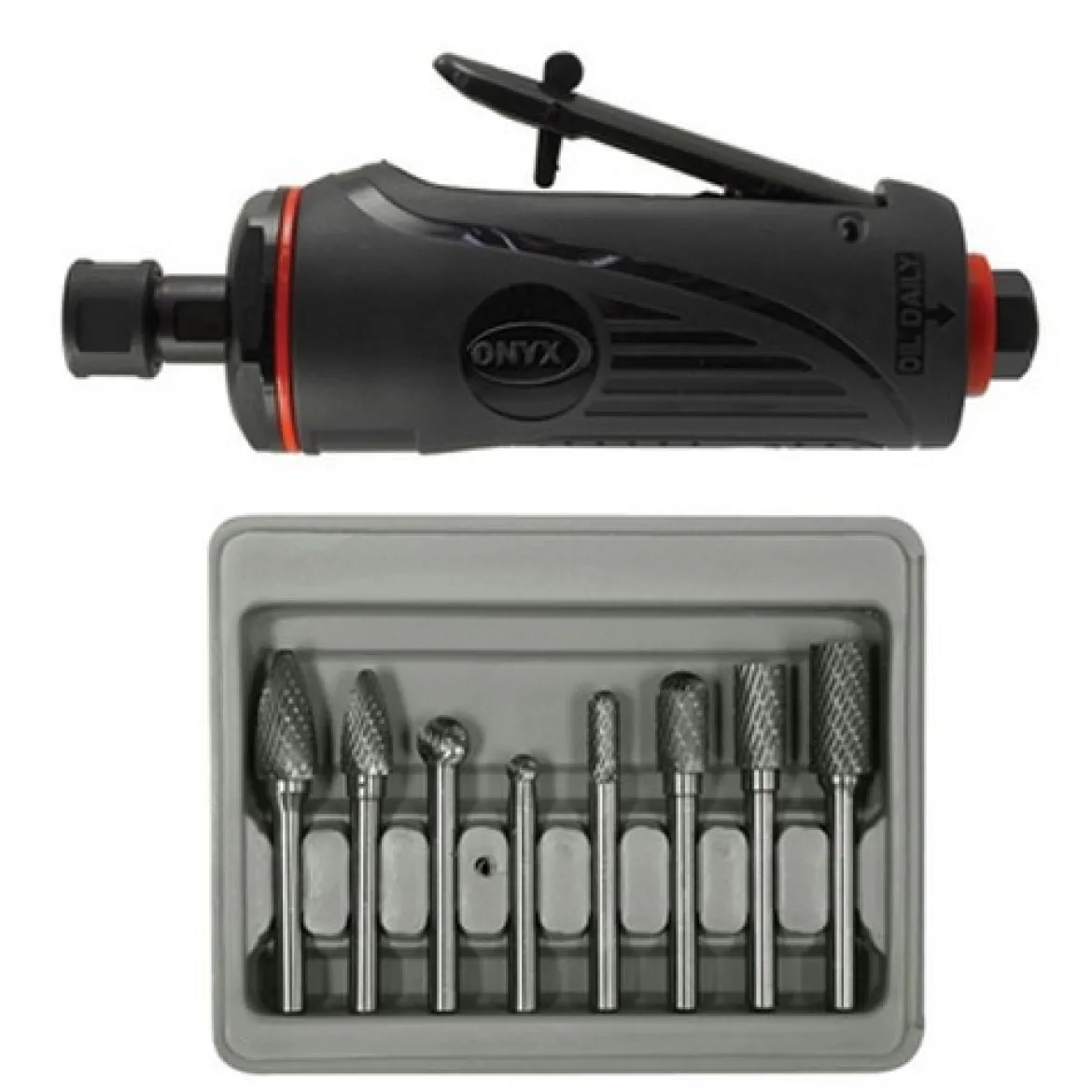 Astro Pneumatic Onyx 2 Piece Die Grinder Kit with Rotary Burr Set (2181B)