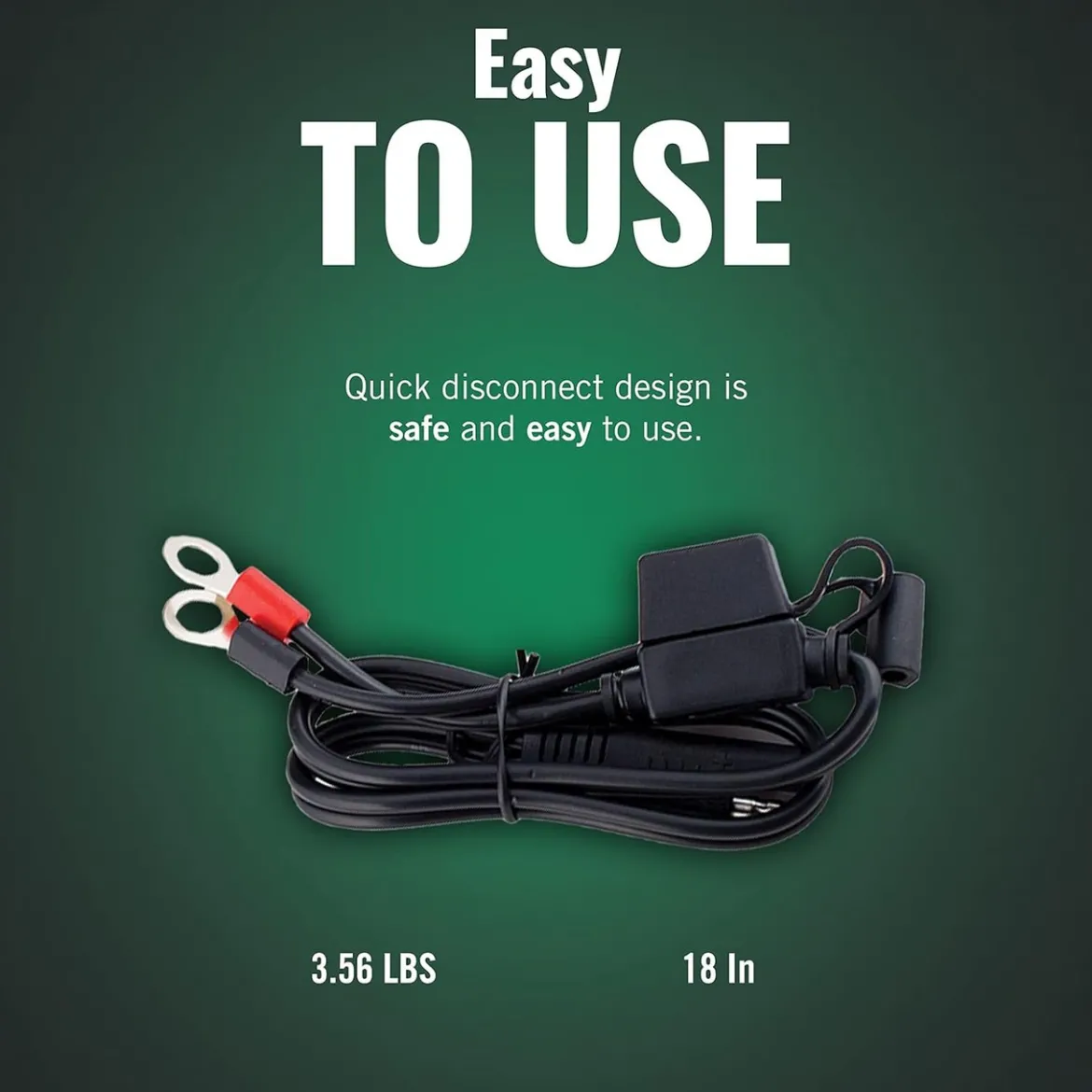 Battery Tender Ring Terminal Harness Cables - 25 Pack, 18" Cord Adapter (081-0069-6-J25)