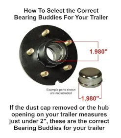 Bearing Buddy 1.980" Diameter Chrome Bearing Protectors with Auto Check With Bras - Pair (42200)
