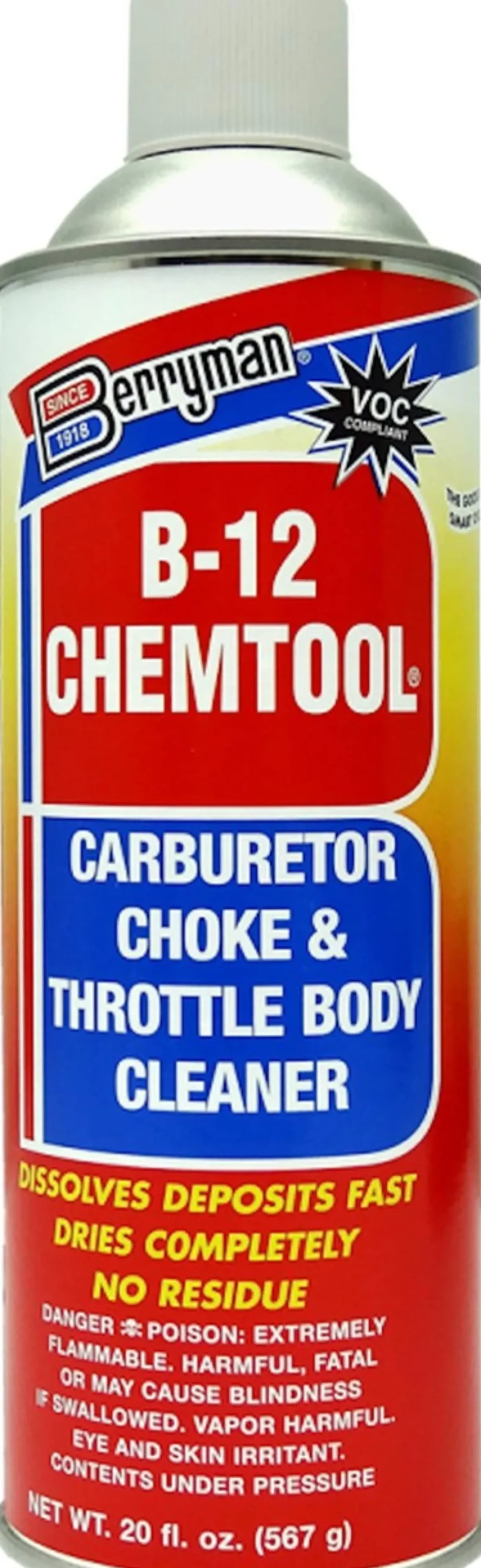 Berryman B-12 Chemtool Carburetor - Choke & Throttle Body Cleaner - 20 oz (0120C)
