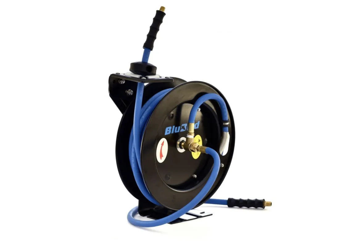 BluBird Heavy Duty Rubber Air Hose Reel 3/8" x 25', 50', 75' (BBRHD38)
