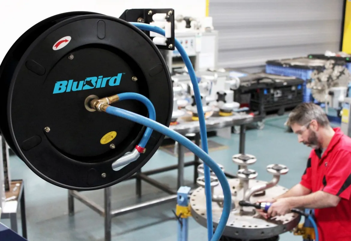 BluBird Heavy Duty Rubber Air Hose Reel 3/8" x 25', 50', 75' (BBRHD38)
