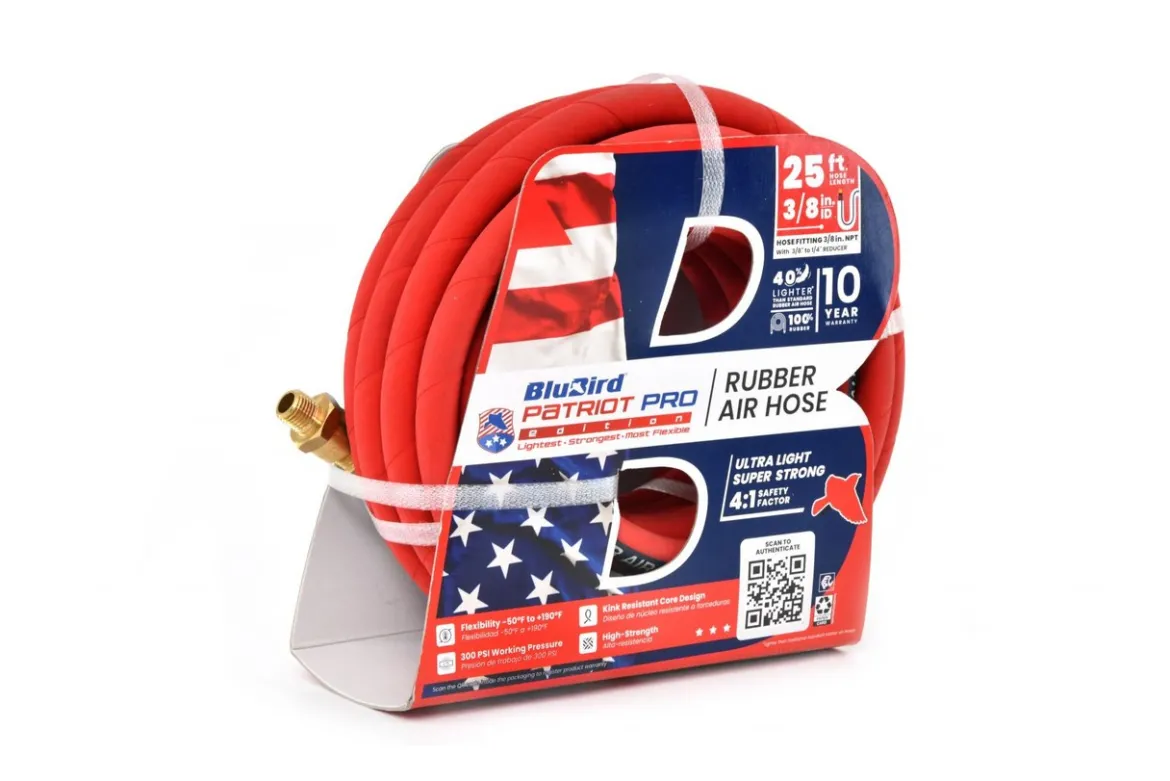 BluBird Patriot Pro Rubber Air Hoses 3/8" x 15', 25', 50' (PPPRO38)