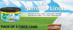 Car Freshner UFC-17874-24 Little Trees Air Fresheners Summer Linen Fiber, 4 Pack