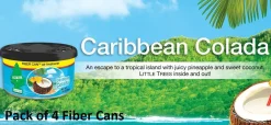 Car Freshner UFC-17824-24 Little Trees Air Fresheners Caribbean Colada, 4 Pack