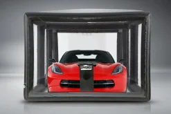 CarCapsule 18' CF1 Series Showcase Carbon Fiber w/Road Emblazoned Floor includes Intellicharger/Led Kit (CCSH18CF1)