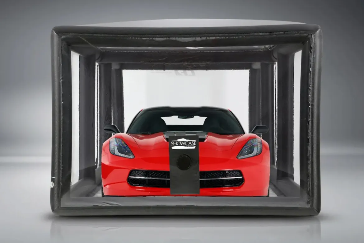 CarCapsule 16' CF1 Series Showcase Carbon Fiber w/Road Emblazoned Floor includes Intellicharger/Led Kit (CCSH16CF1)