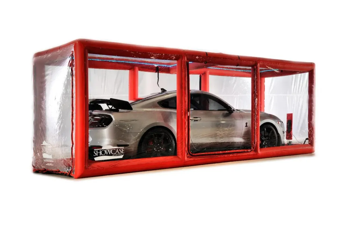 CarCapsule 18' Red Scorcher Series Showcase Indoor w/Road Emblazoned Floor includes Intellicharger/Led Kit (CCSH18RED)