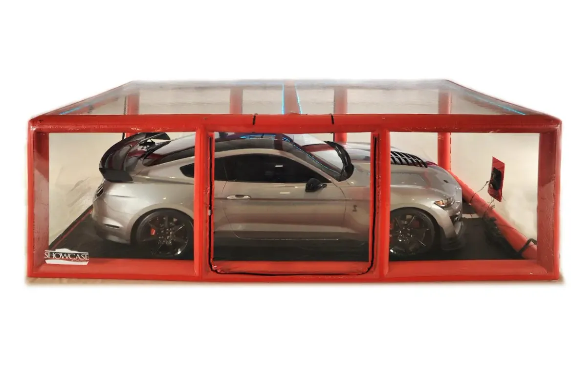 CarCapsule 18' Red Scorcher Series Showcase Indoor w/Road Emblazoned Floor includes Intellicharger/Led Kit (CCSH18RED)