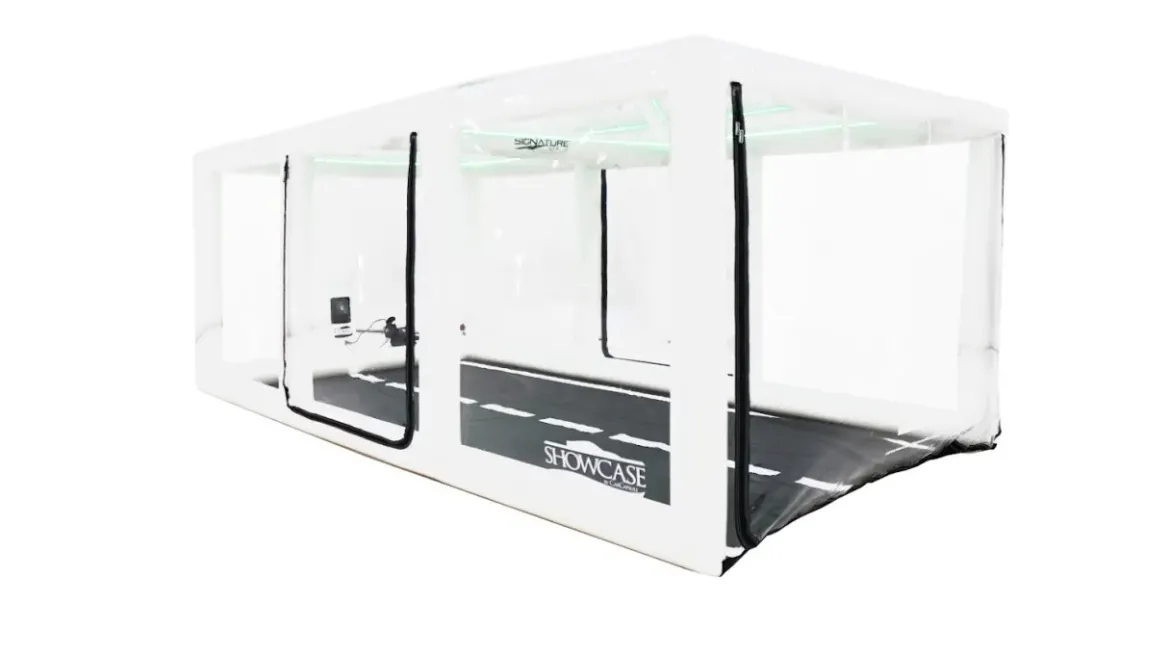 CarCapsule 18' Signature Series Showcase White w/Road Emblazoned Floor includes Intellicharger/Led Kit (CCSH18SIG)