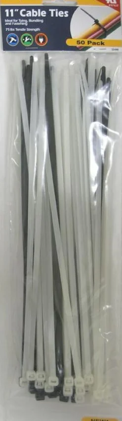 CargoLoc Cable Ties - 11", 50 Pack, Natural, Black (25 Each) (32486)