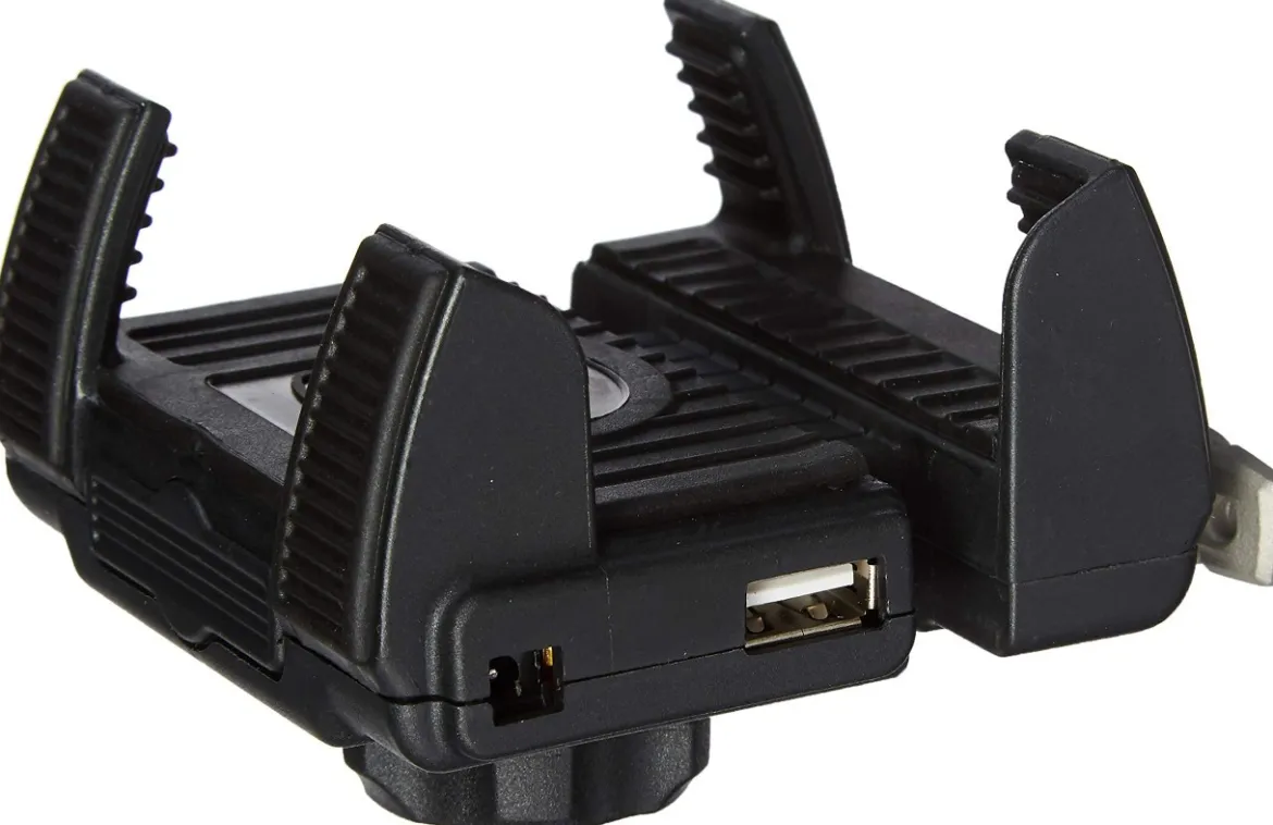 Ciro Smartphone/Gps Holder, Chrome Perch Mount With Charger (50210)