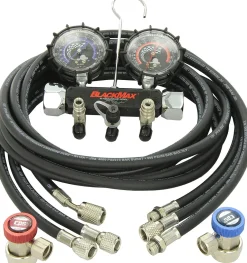 CPS Products BlackMax Manifold Gauge Set for R-134A with 8ft Hoses (MAID8QZ)
