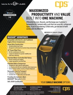 CPS Products MAXXAIR MSX Series R-134a/R-1234yf RRR Management Center (MSX3030)