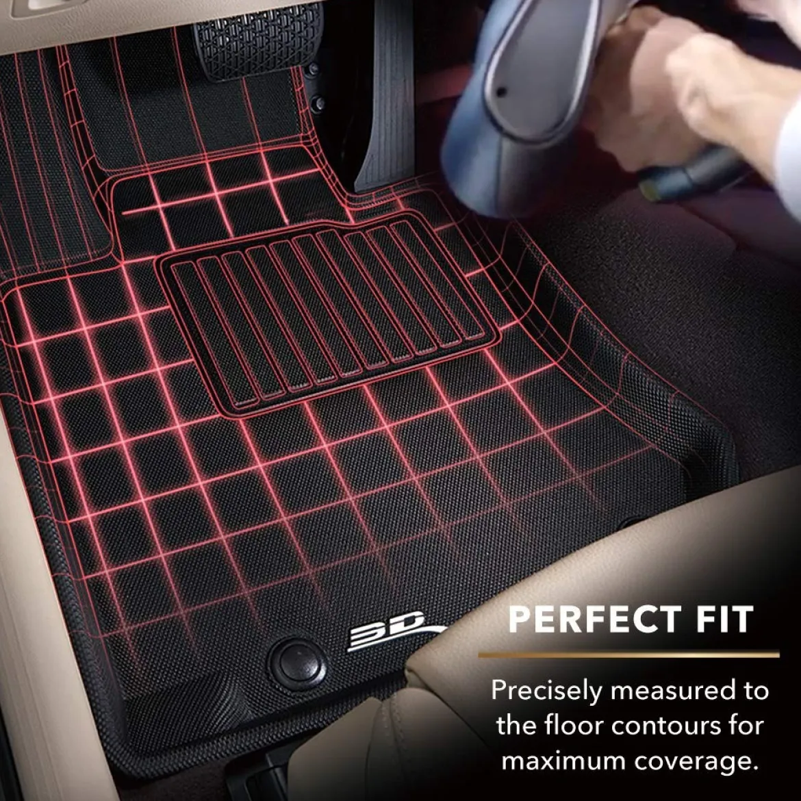 3D MAXpider 1St Row, 2Nd Row All-Weather Floor Mats, Black (L1HD09801509)