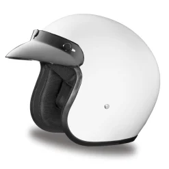 Daytona Helmets 3/4 Open Face Motorcycle Helmet [Hi-Gloss White] [Xs] (DC1-C-XS)