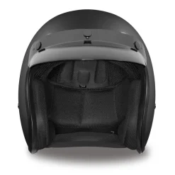 Daytona Helmets 3/4 Open Face Motorcycle Helmet [Dull Black] [2Xs] (DC1-B-2XS)