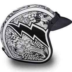 Daytona Helmets 3/4 Shell Open Face Motorcycle Helmet [Graffiti] [L] (DC6-G-L)