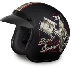 Daytona Helmets 3/4 Shell Open Face Motorcycle Helmet [L] (DC6-BFS-L)