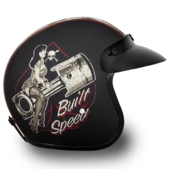 Daytona Helmets 3/4 Shell Open Face Motorcycle Helmet [L] (DC6-BFS-L)
