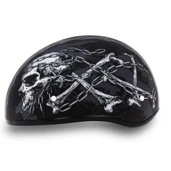 Daytona Helmets Half Skull Cap Motorcycle Helmet [Skull Chains] [L] (D6-SC-L)