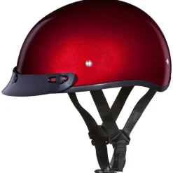 Daytona Helmets Half Skull Cap Motorcycle Helmet [Black Cherry] [S] (D1-BC-S)