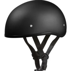 Daytona Helmets Half Skull Cap Motorcycle Helmet [Dull Black] [Xl] (D1-BNS-XL)