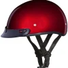 Daytona Helmets Half Skull Cap Motorcycle Helmet [Black Cherry] [M] (D1-BC-M)