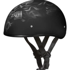 Daytona Helmets Half Skull Cap Motorcycle Helmet [Pistons Skull] [L] (D6-PS-L)