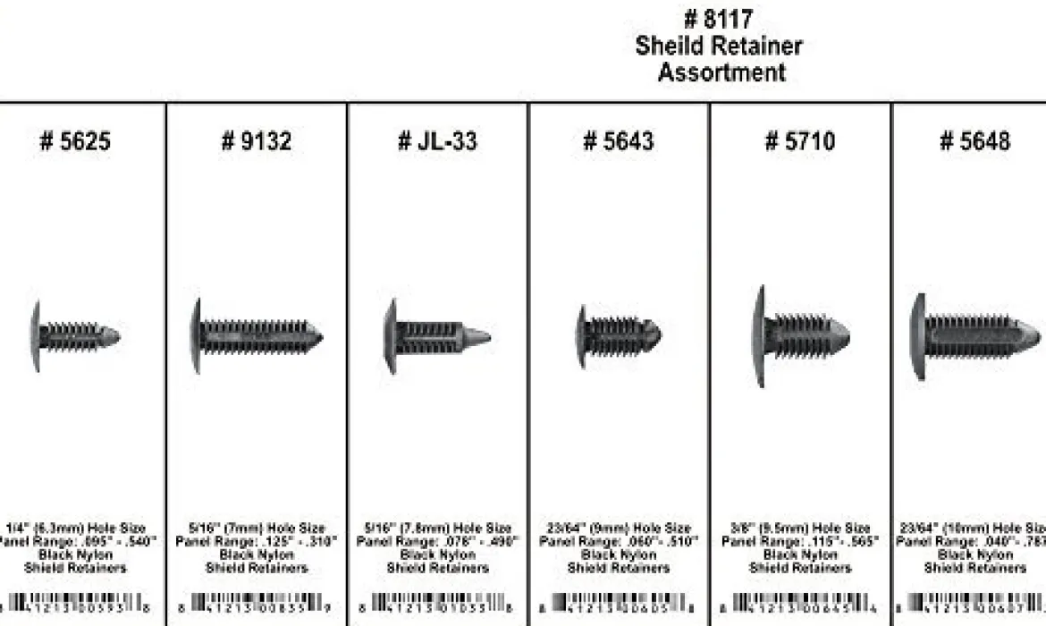 Disco Automotive 8117 Black Nylon Shield Retainer Assortment