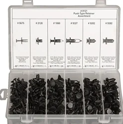 Disco Automotive 8121 Black Nylon Push-Type Retainer Assortment