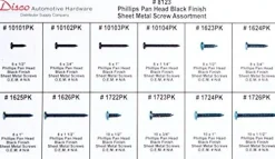 Disco Automotive 8123 Black Phillips Pan Head Screw Assortment