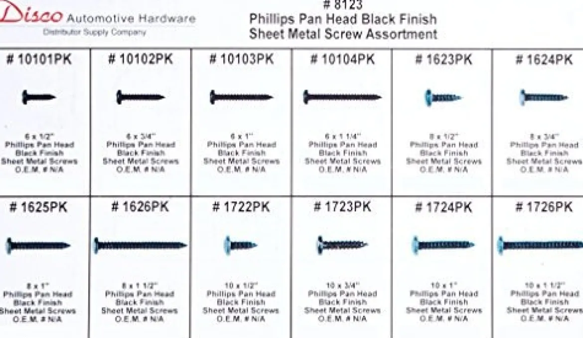 Disco Automotive 8123 Black Phillips Pan Head Screw Assortment