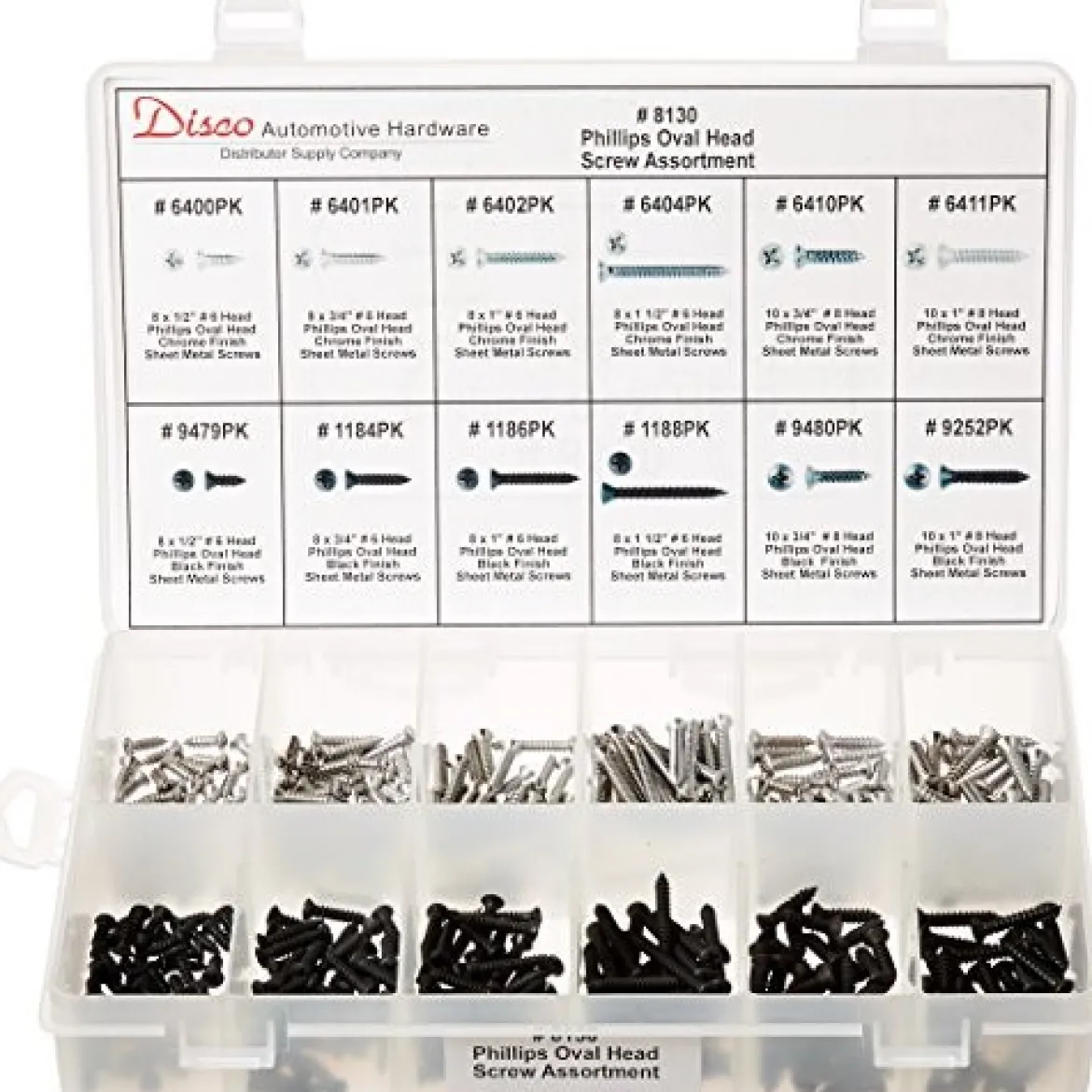 Disco Automotive 8130 Phillips Oval Head Screw Assortment