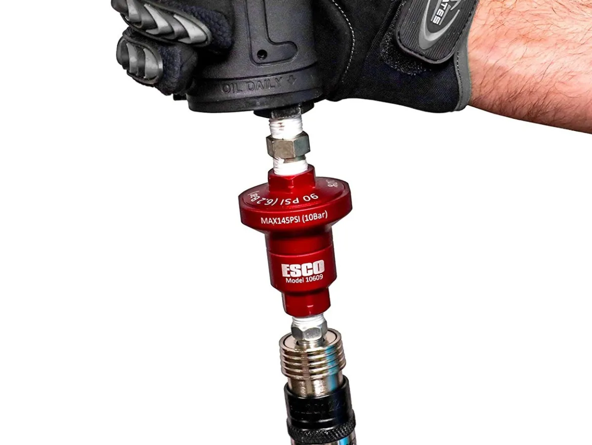 Esco 10609K Air Pressure Reducer With 6? Whip-Hose For Air Tools