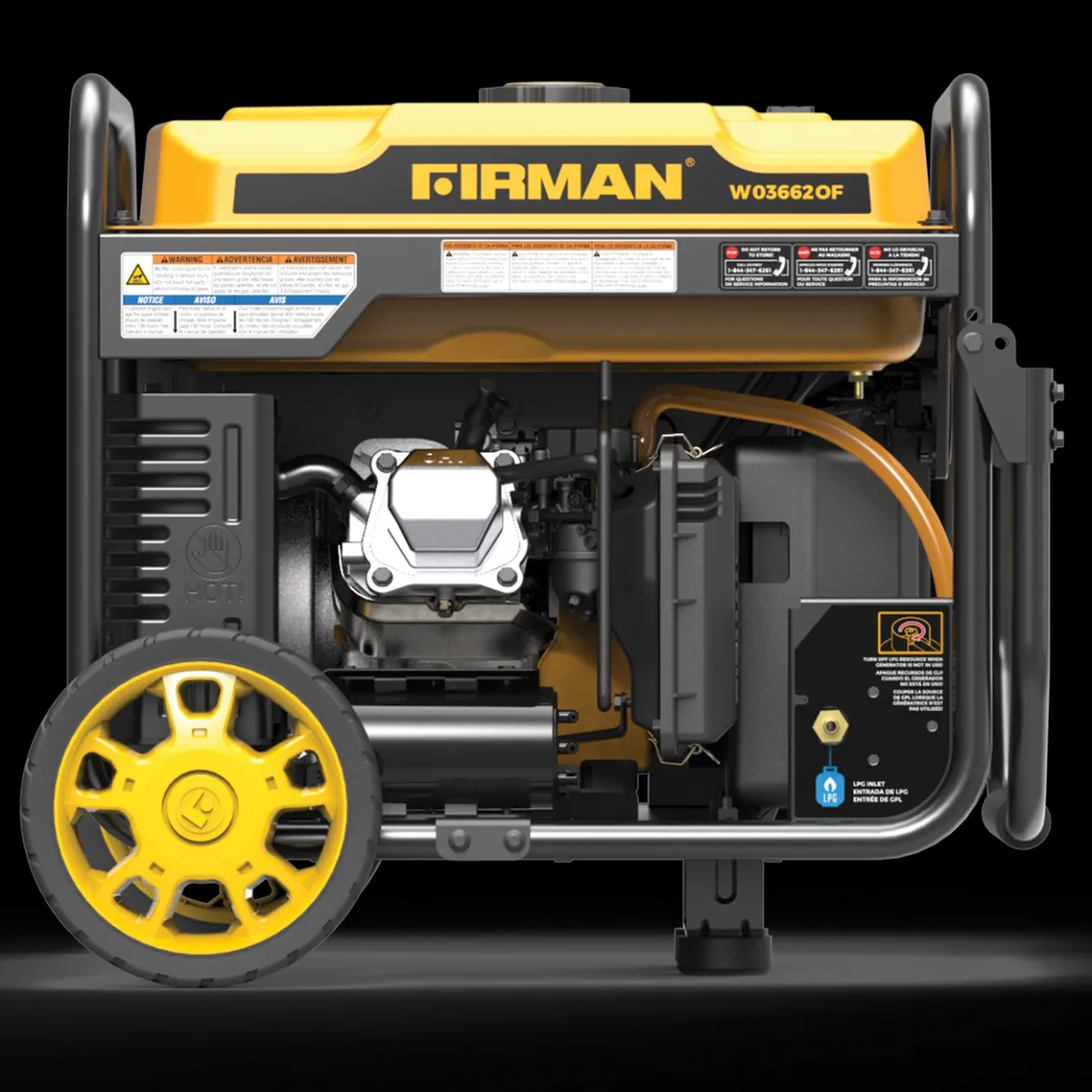 Firman Dual Fuel Inverter Portable Generator 4500/3650W Electric Start Open Frame CO Alert 50 ST CAN (WH03662OF)