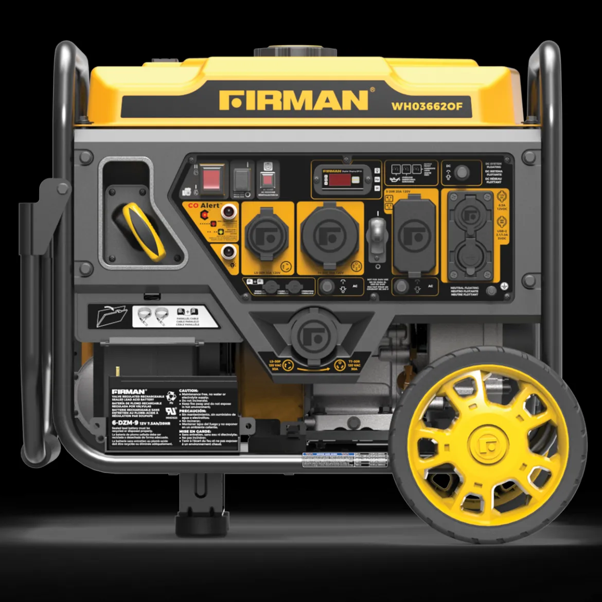 Firman Dual Fuel Inverter Portable Generator 4500/3650W Electric Start Open Frame CO Alert 50 ST CAN (WH03662OF)